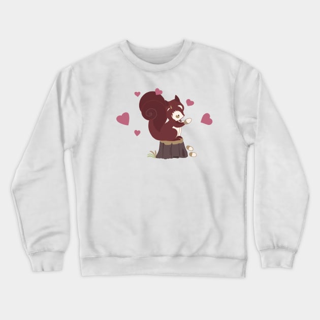 Squirrel Love Valentines Crewneck Sweatshirt by EastofEden